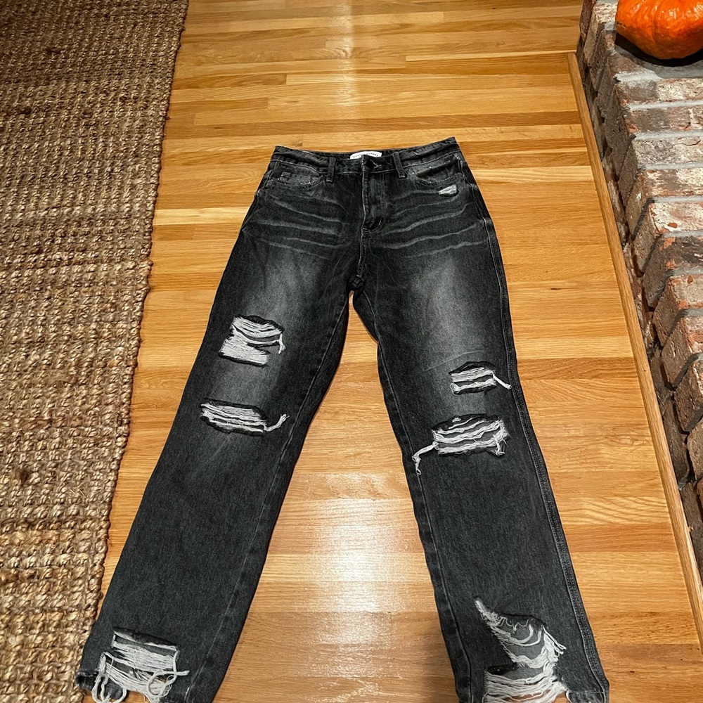 Flying Monkey Black Distressed High Rise Jeans